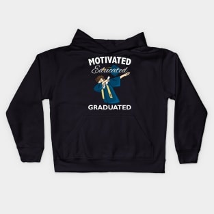 Motivated Educated Graduated 2021 Dabbing College Student Kids Hoodie